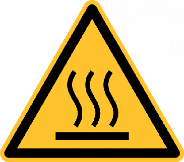 "Warnung vor heißer Oberfläche" - DIN EN ISO 7010, W017