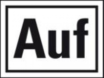 Warnschild-Aufkleber "Auf"