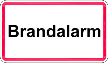 Hinweisschild "Brandalarm"