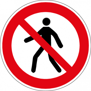 "Für Fußgänger verboten / Kein Durchgang" - DIN EN ISO 7010, P004