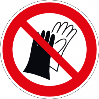 "Benutzen von Handschuhen verboten" - DIN EN ISO 7010, P028