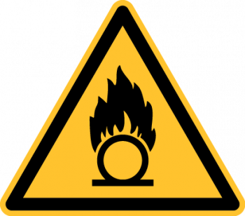"Warnung vor brandfördernden Stoffen" - DIN EN ISO 7010, W028