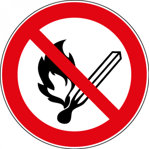 "Keine offene Flamme" - DIN EN ISO 7010, P003