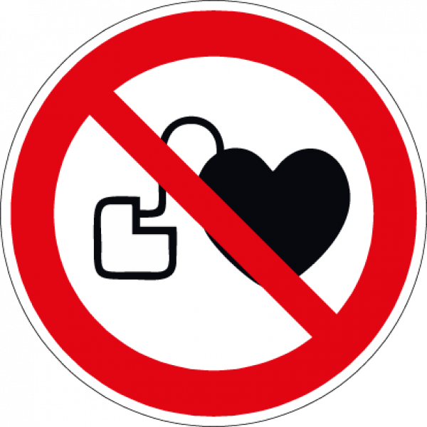 "Verbot für Personen mit Herzschrittmacher" - DIN EN ISO 7010, P007