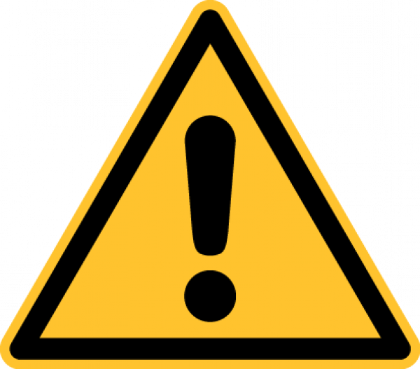 "Warnung vor einer Gefahrenstelle" - DIN EN ISO 7010, W001