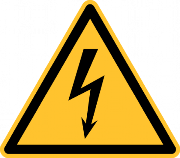"Warnung vor gefährlicher elektrischer Spannung" - DIN EN ISO 7010, W012